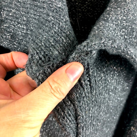 Talbots long grey sparkle long wide neck sweaterXS - Picture 5 of 6